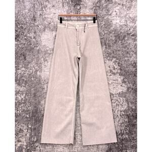 New Zara Jeans 4 Womens The Marine Straight Gray Raw Hem Denim